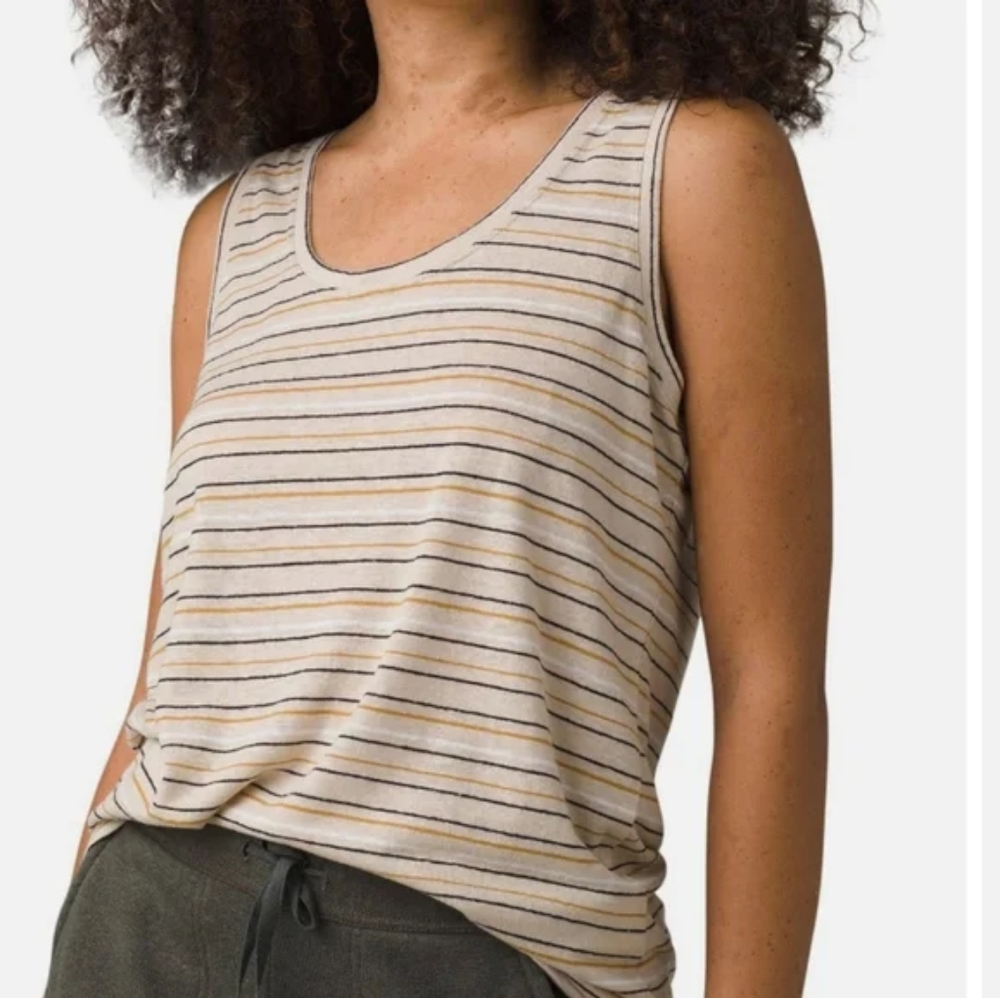 *SOLD* prAna Cozy Up Stone Stripe Tank - Picture 1 of 5